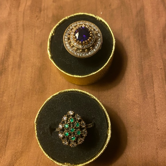 Nice Sterling silver yellow gold bronze with natural gems - Picture 10 of 10